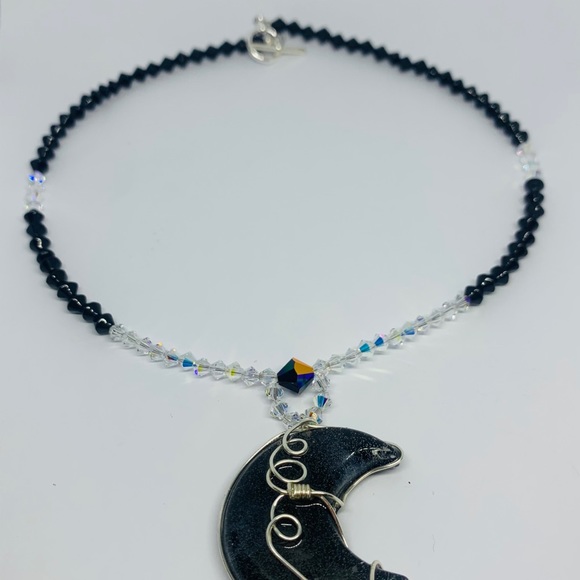 Resin Wrapped Moon with Swarovski Crystals - Picture 6 of 7